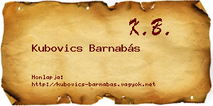 Kubovics Barnabás névjegykártya