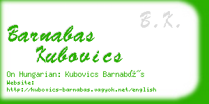 barnabas kubovics business card